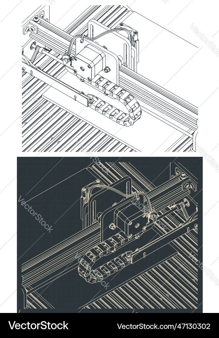Cnc router close up vector image