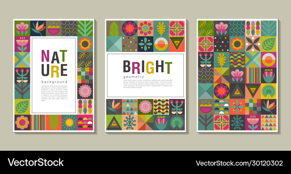 Collection trendy creative cards Vector Image