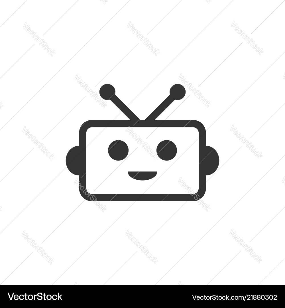 Cute robot chatbot icon in flat style bot Cute robot chatbot icon in flat style bot vector image