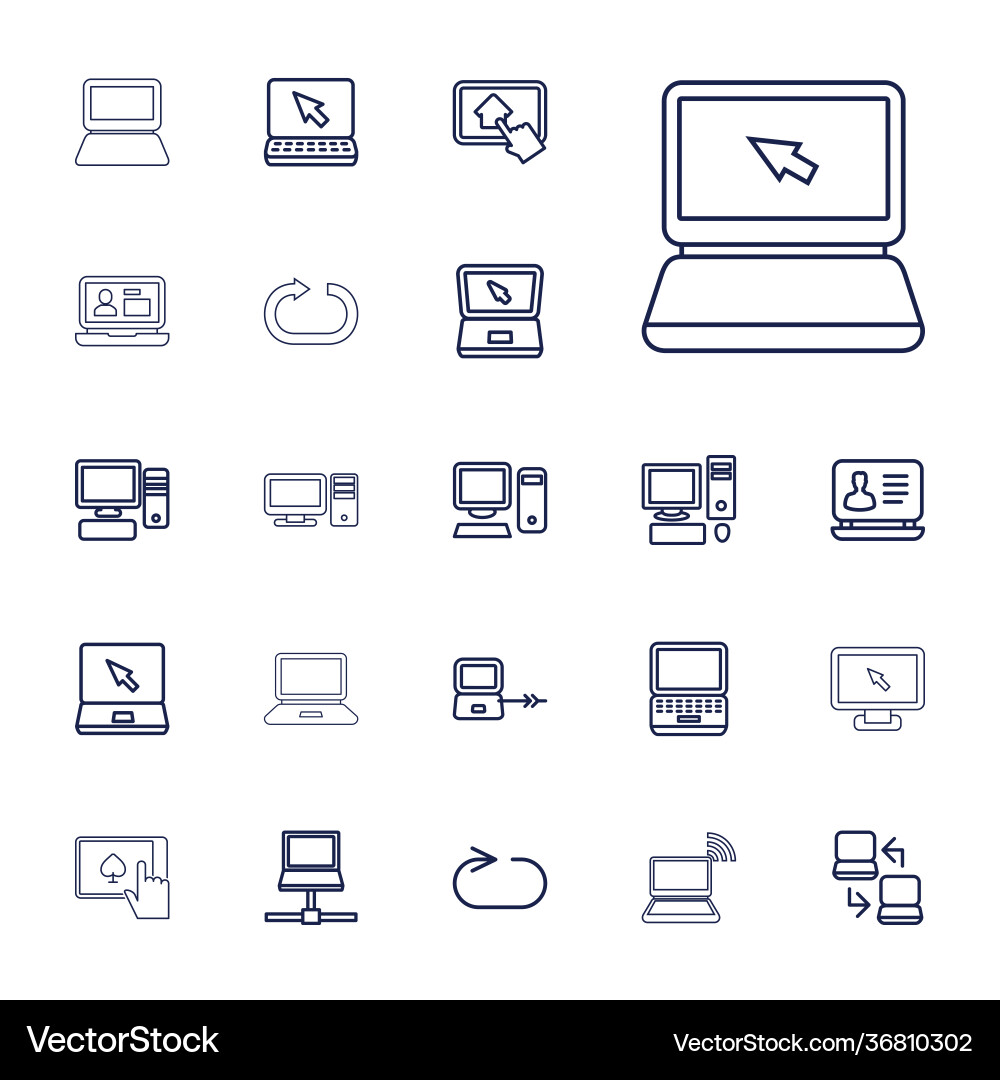 Desktop icons Royalty Free Vector Image - VectorStock