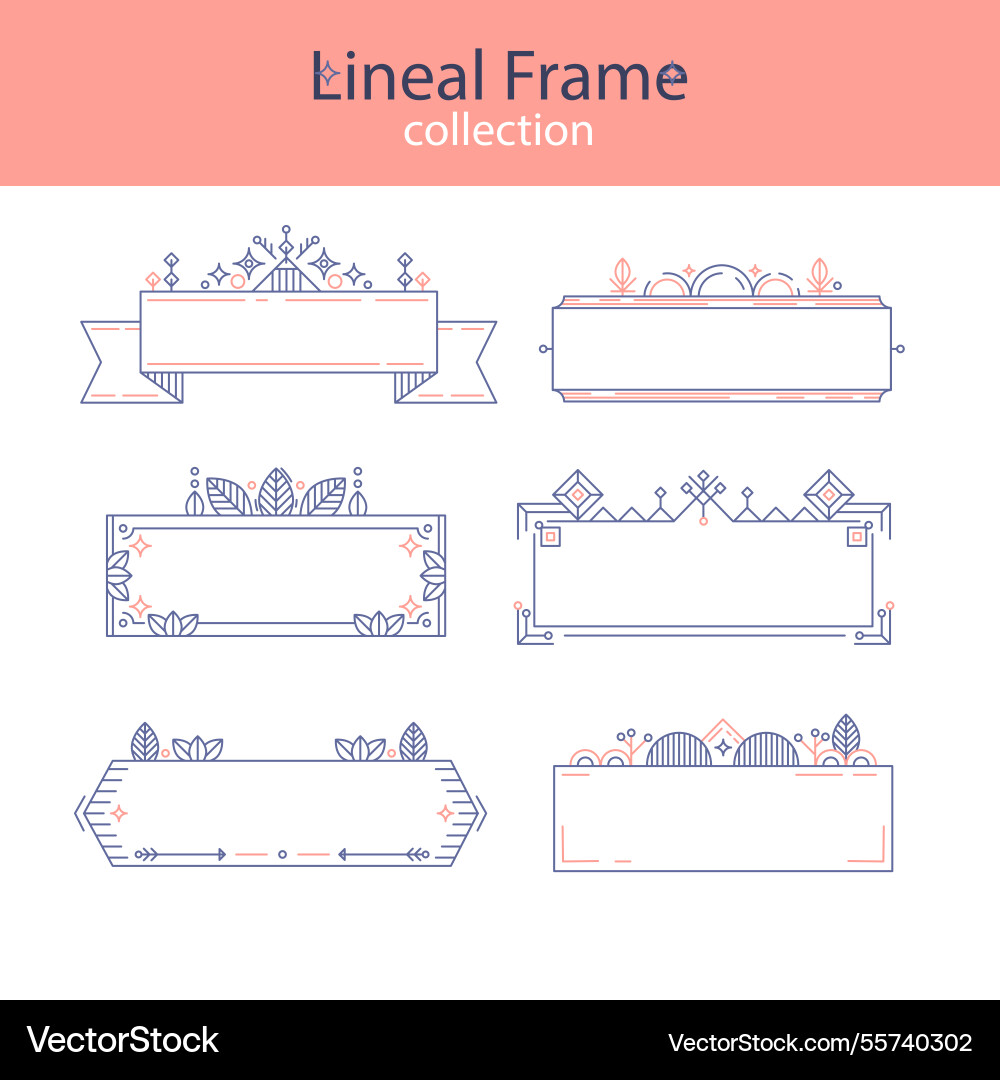 Frame collection with lineal style Vector Image