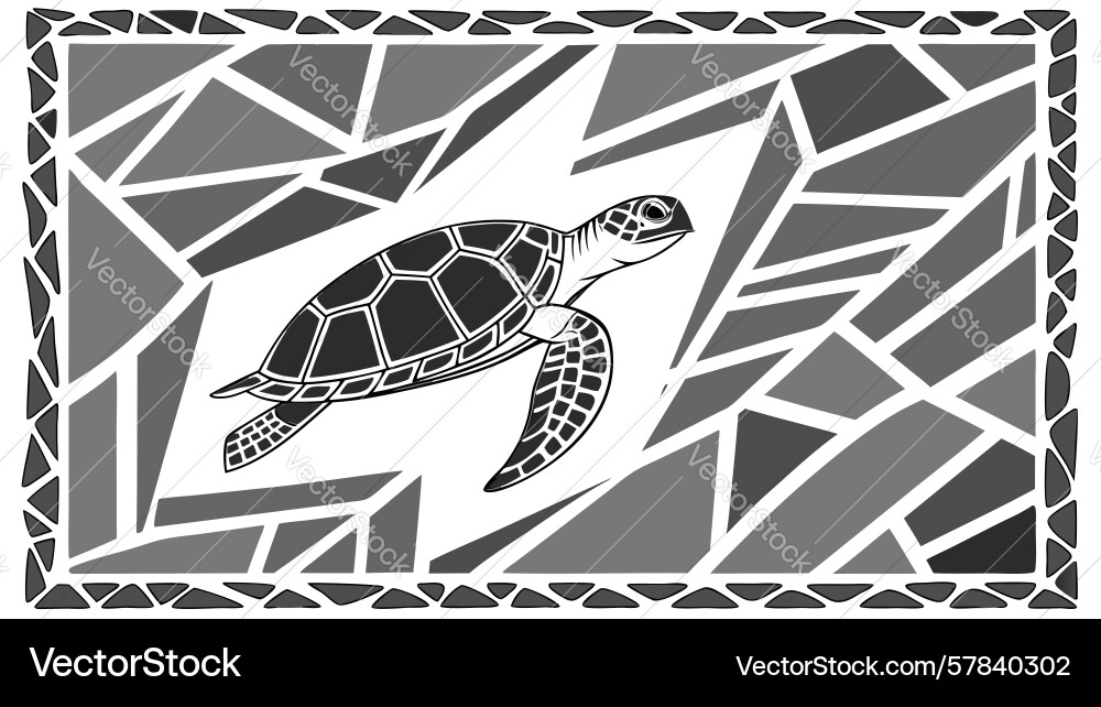 Geometric turtle with abstract background modern Vector Image