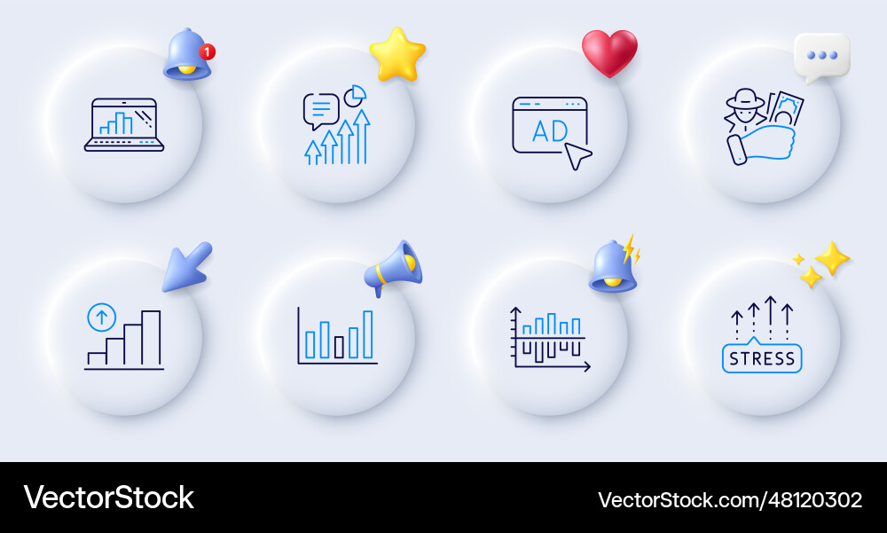 Graph chart column and kpi line icons Graph chart column and kpi line icons vector image