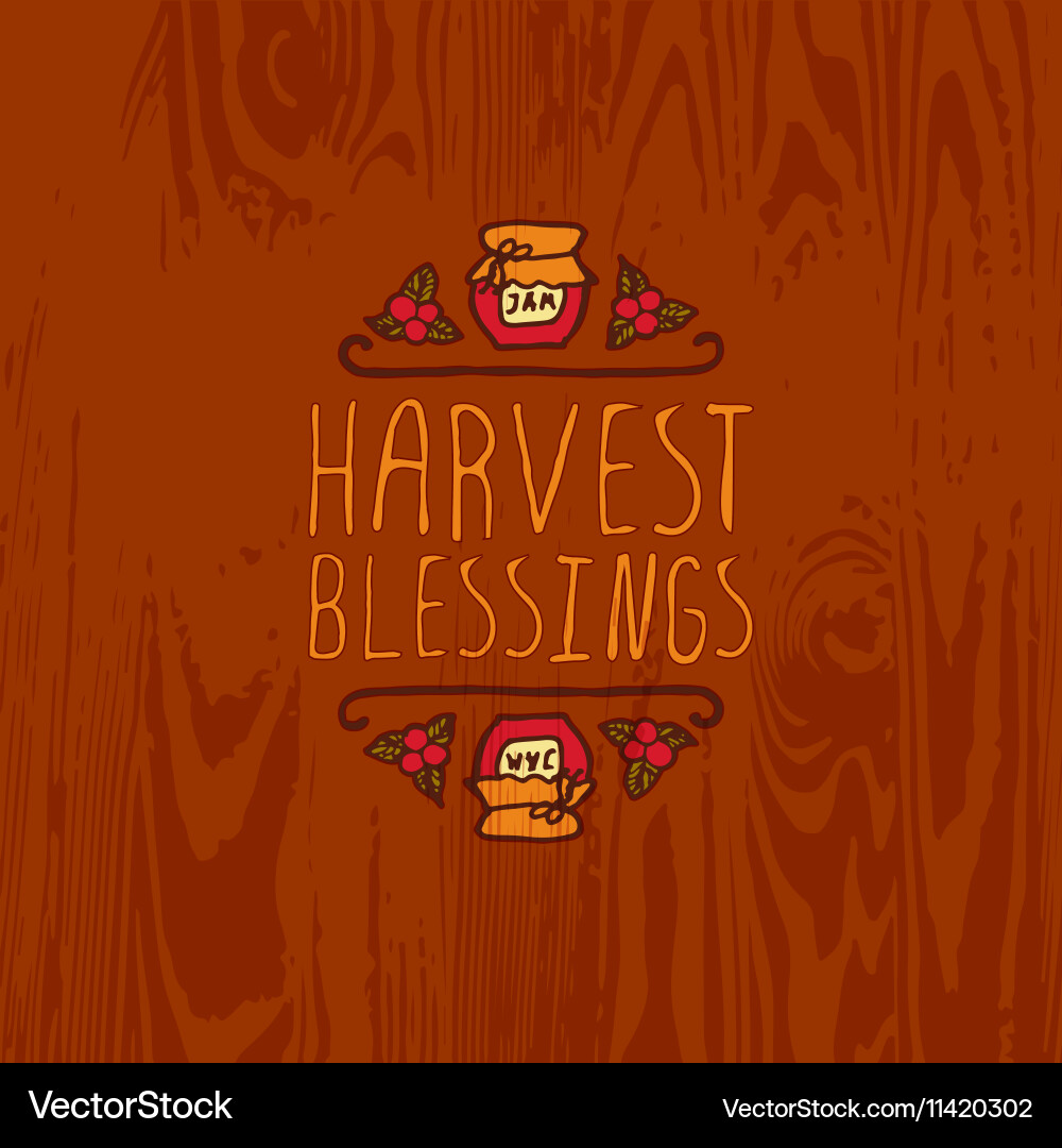 Handdrawn autumn element with text vector image