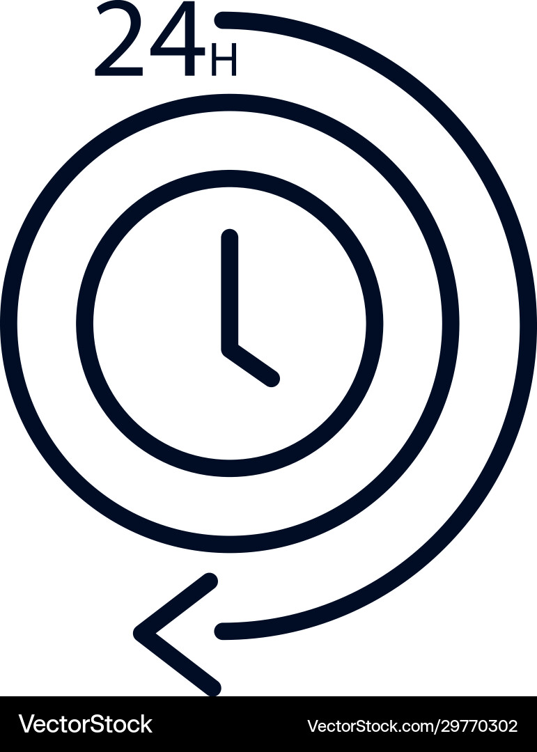 Isolated clock instrument and arrow line style vector image