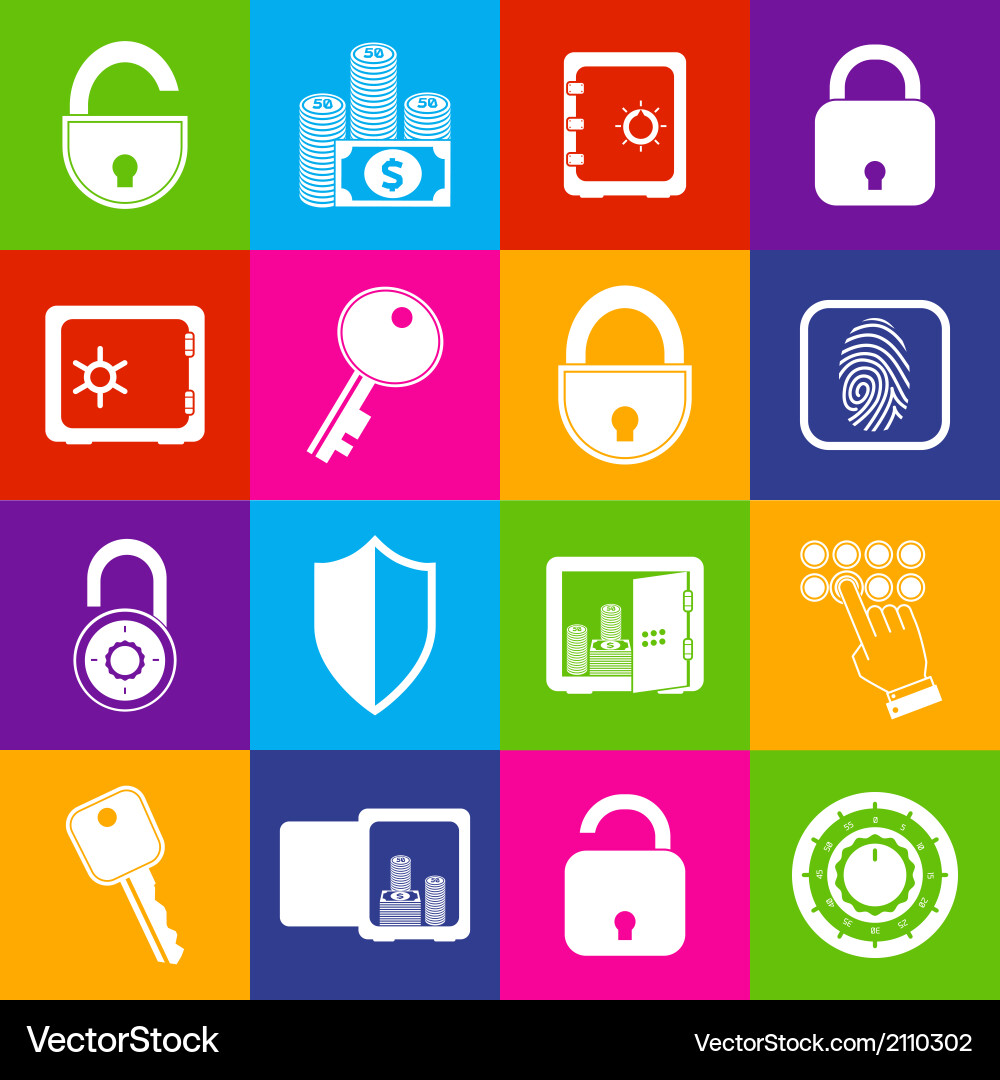 Lock safe icons Royalty Free Vector Image - VectorStock