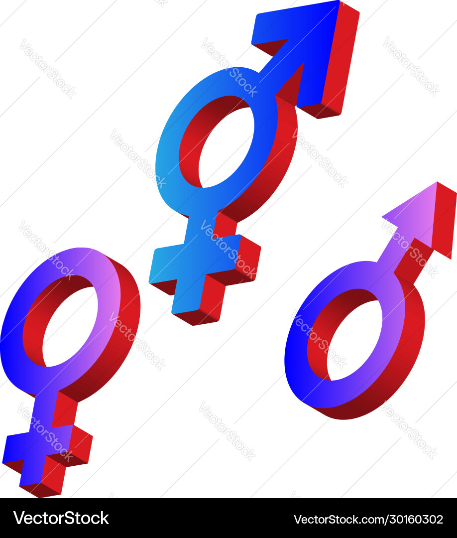 Male and female sign gender sex symbol Male and female sign gender sex symbol vector image