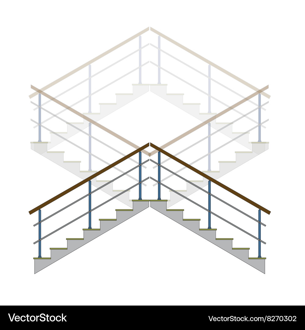 Modern Staircase with Handrails vector image