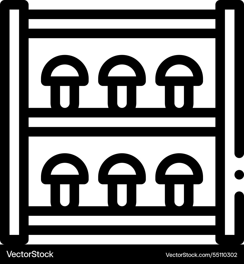 Mushroom icon thin linear style design isolated Mushroom icon thin linear style design isolated vector image
