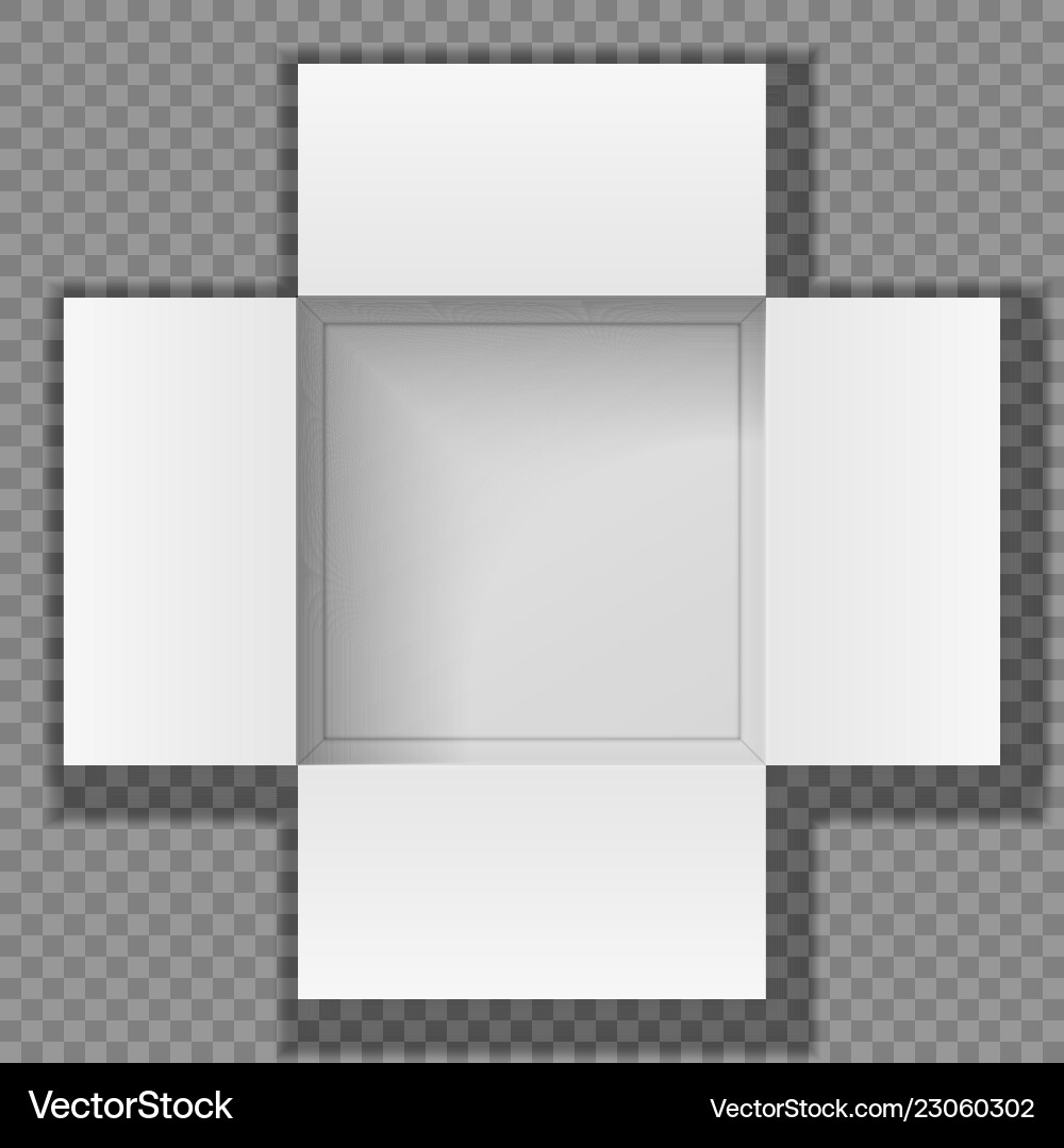 Open Top Box - White Cardboard – Royalty-Free Vector | VectorStock, image size:1000x1080