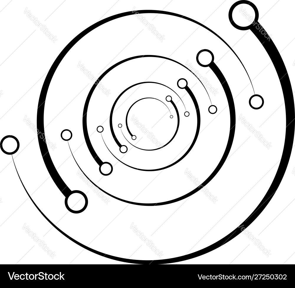 Plexus wire-frame radial circles with nodes Plexus wire-frame radial circles with nodes Vector Image
