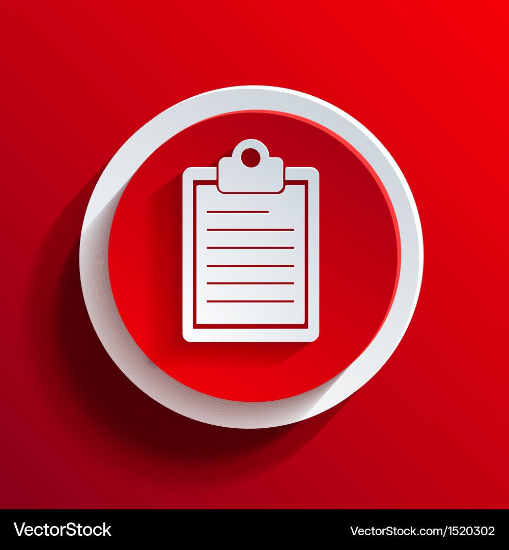 Red Circle Notepad Icon Vector Image