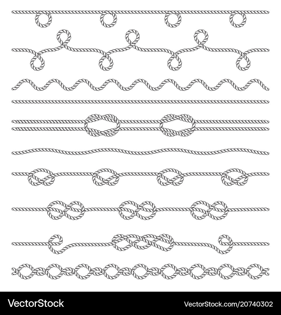 Rope Knot Pattern Set vector image