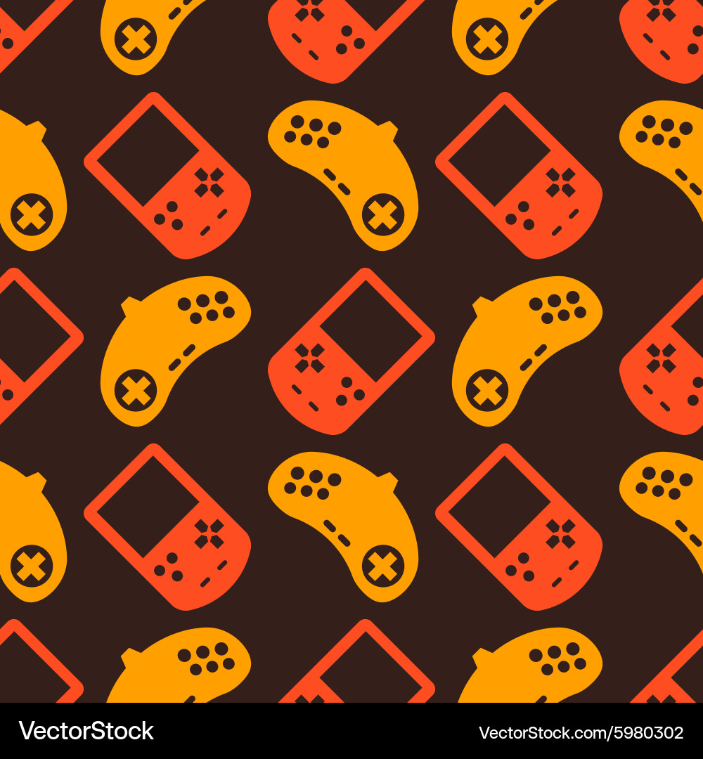Seamless background with game consoles vector image
