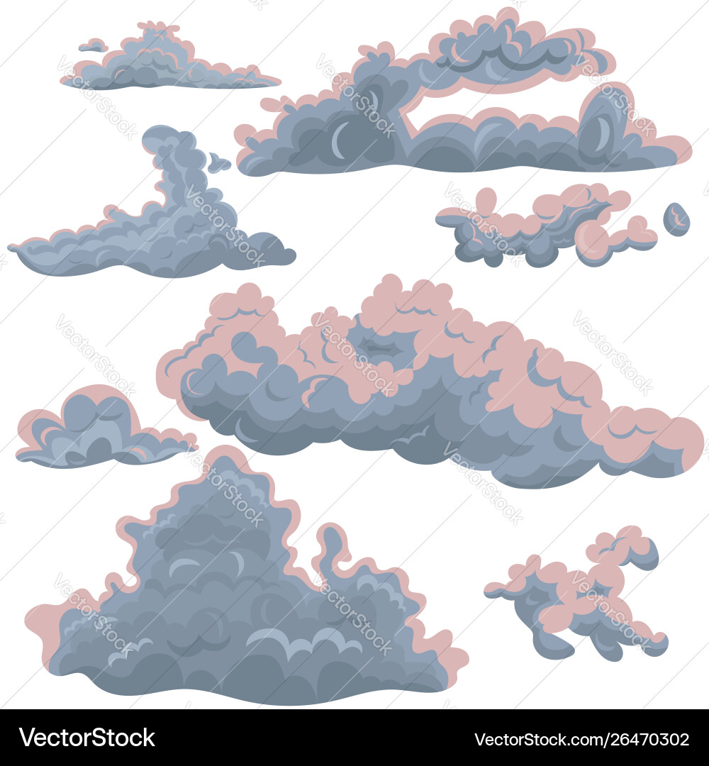 Set clouds different shapes design elements Set clouds different shapes design elements vector image