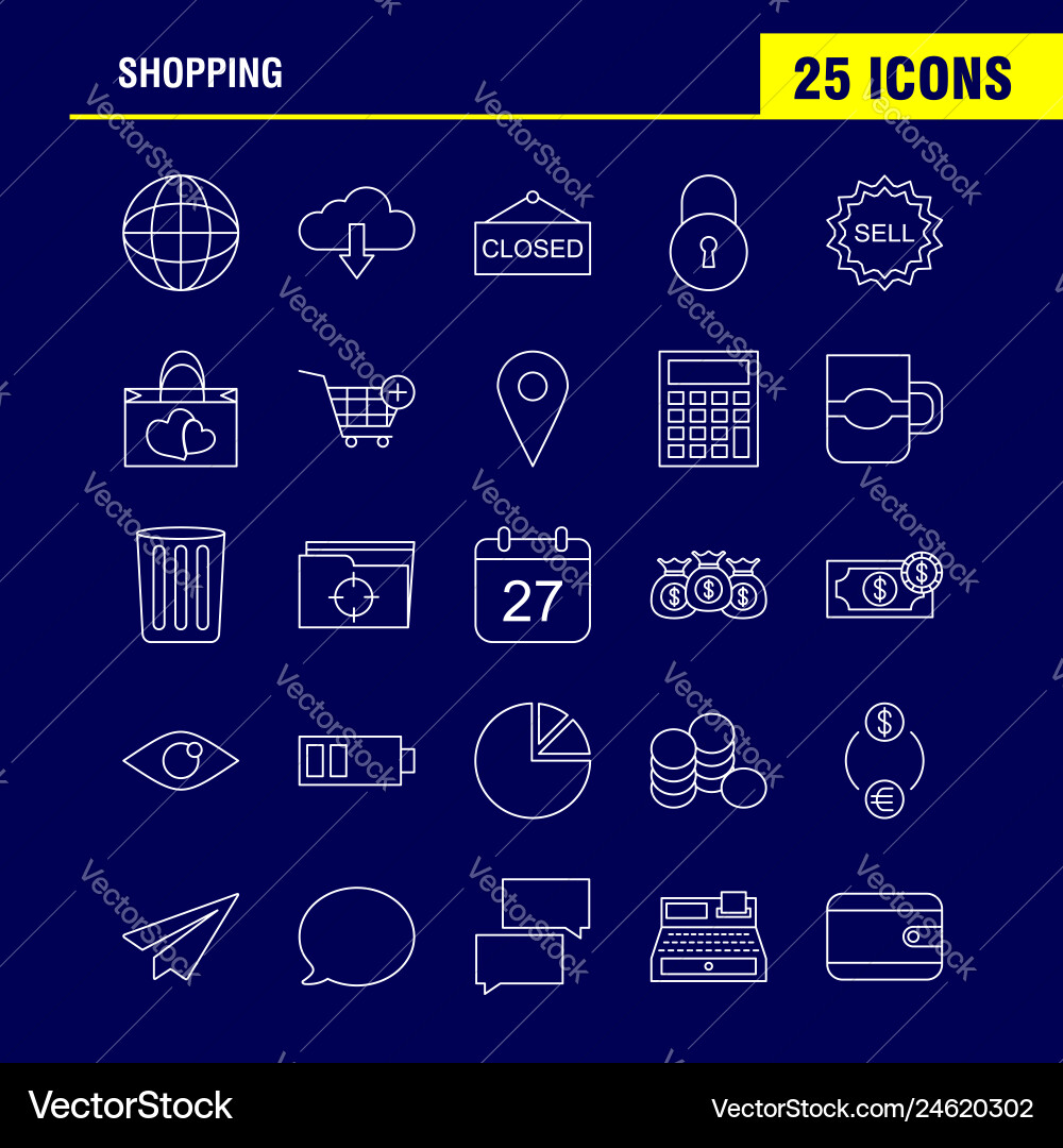Shopping line icon for web print and mobile uxui Shopping line icon for web print and mobile uxui vector image