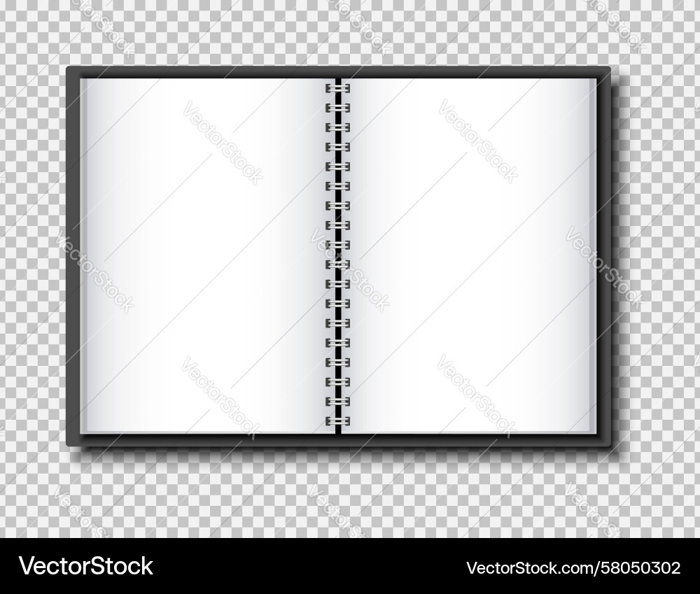 Top view of an open sketchbook or notebook Vector Image