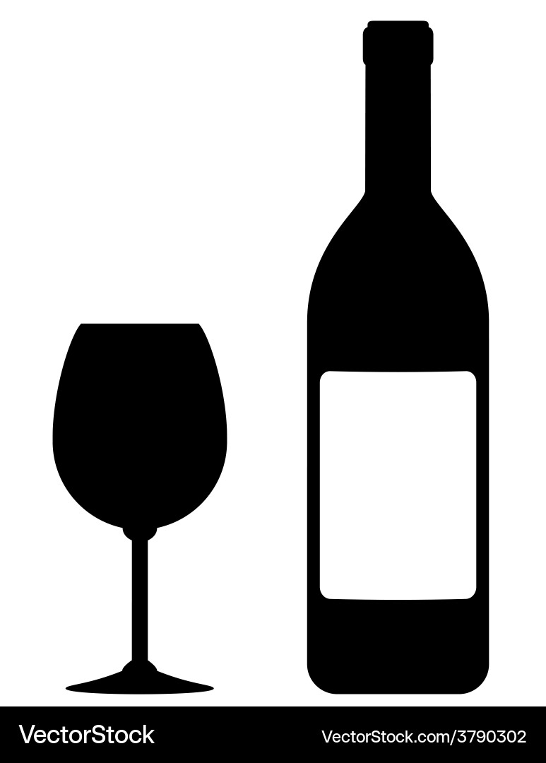 Wine Bottle with Empty Label vector image