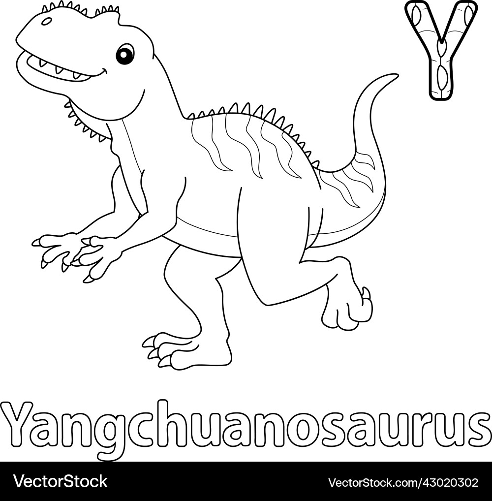 Yangchuanosaurus alphabet abc coloring page y Yangchuanosaurus alphabet abc coloring page y vector image