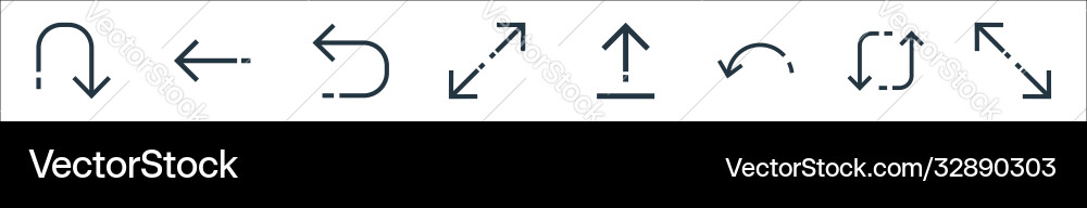 Arrows line icons linear set quality Arrows line icons linear set quality Vector Image