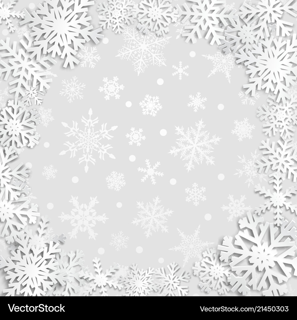 Background with frame of snowflakes Background with frame of snowflakes Vector Image