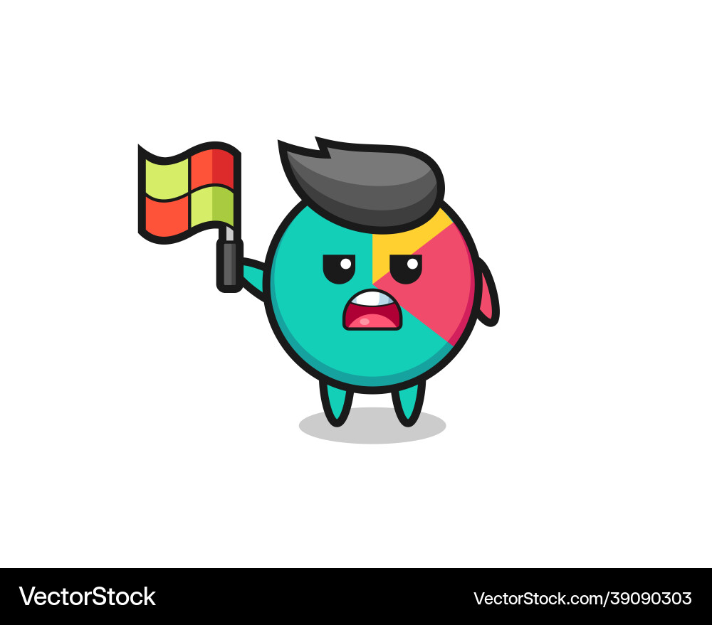 Chart character as line judge putting the flag up Chart character as line judge putting the flag up vector image