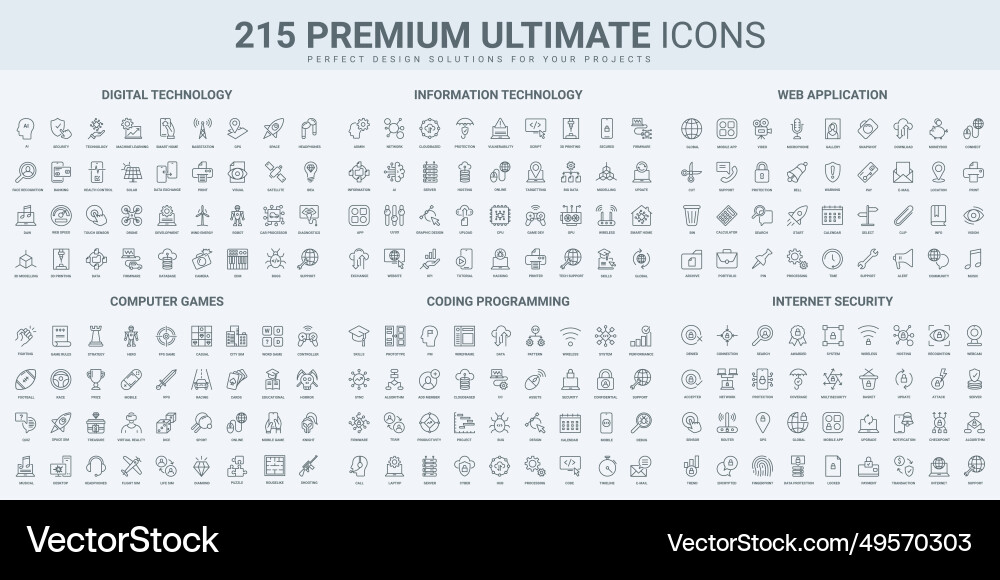 Cloud Computing & Software Development Icons vector image