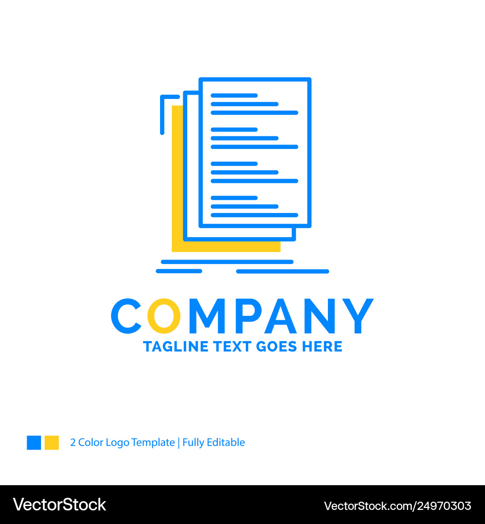 Code coding compile files list blue yellow Code coding compile files list blue yellow vector image
