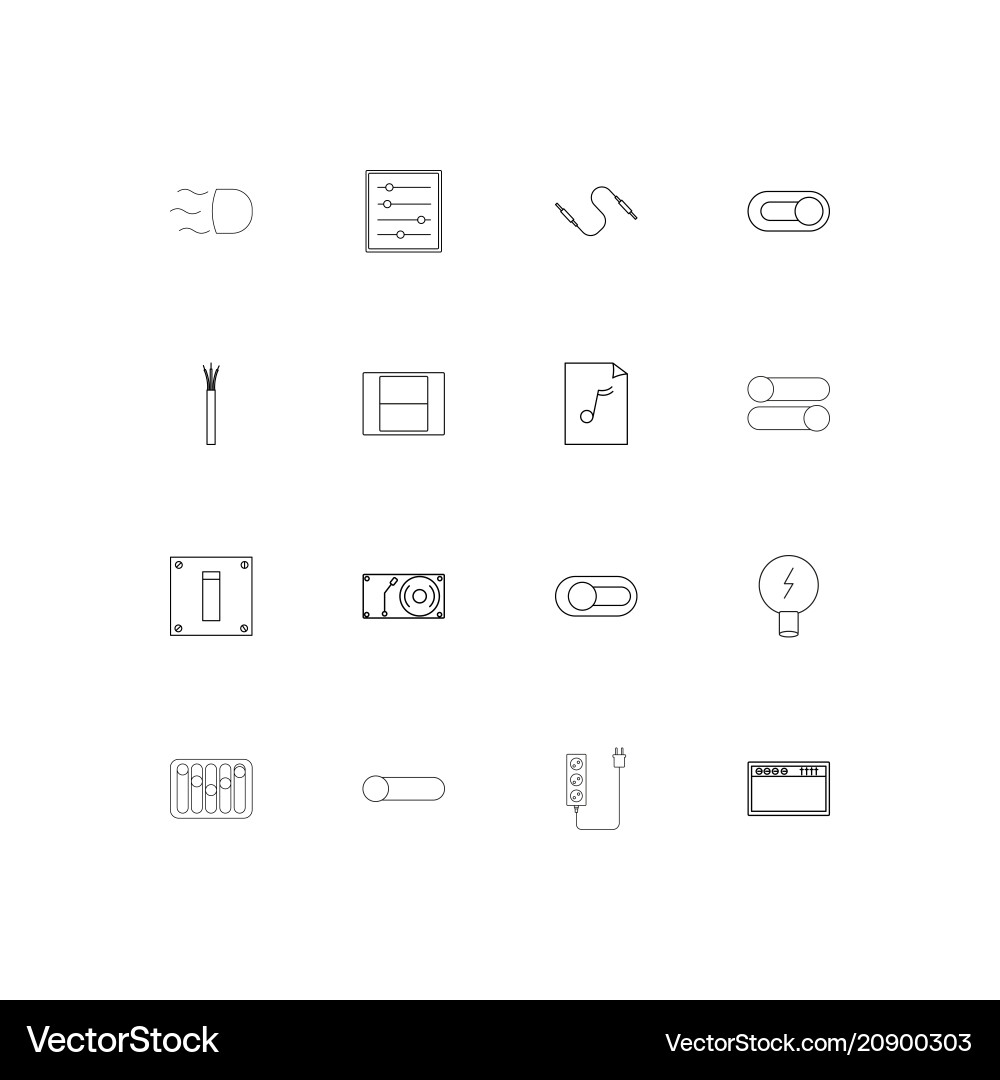 Electrical linear thin icons set outlined simple vector image