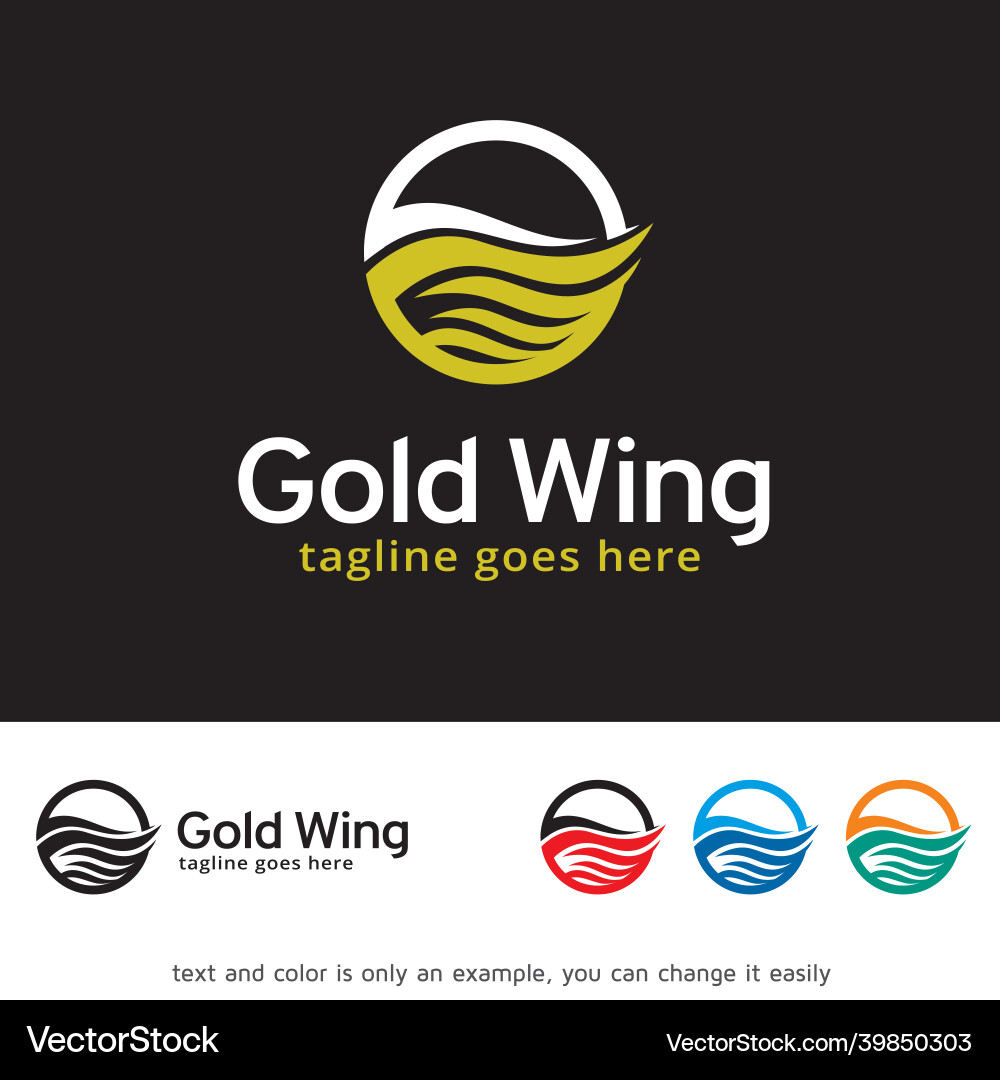 Gold Flügel Logo Vorlage Design Gold Flügel Logo Vorlage Design vektorbild