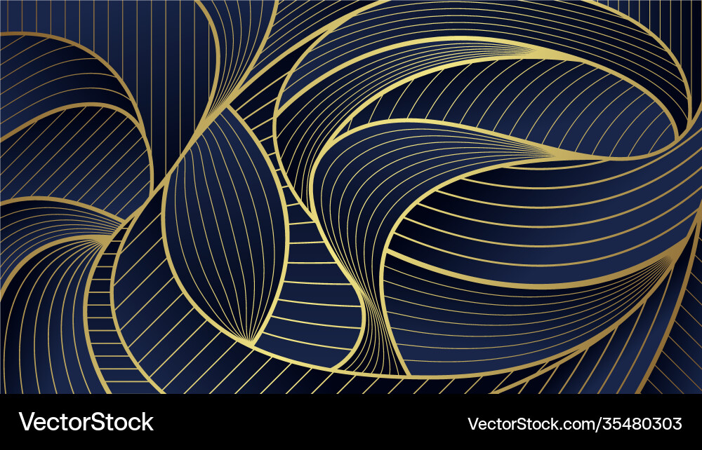 Golden Wave Pattern - Abstract Lines vector image