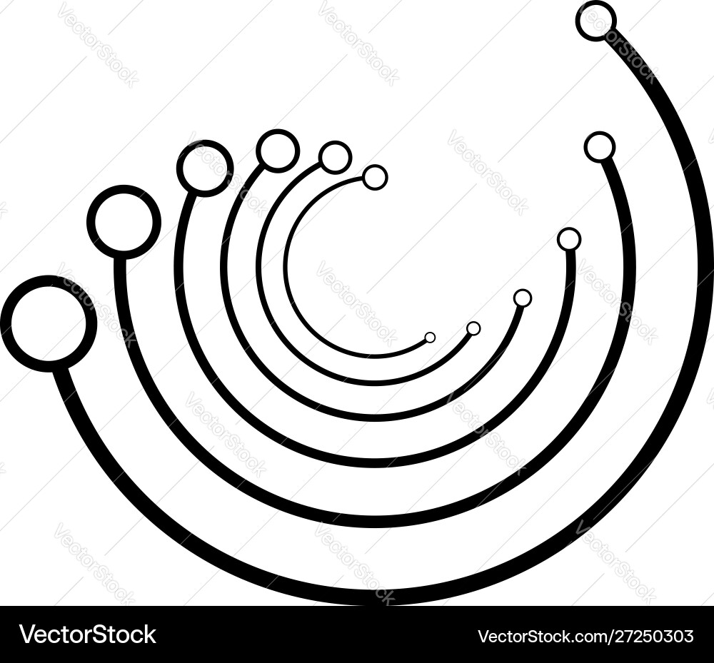 Plexus wire-frame radial circles with nodes Plexus wire-frame radial circles with nodes vector image