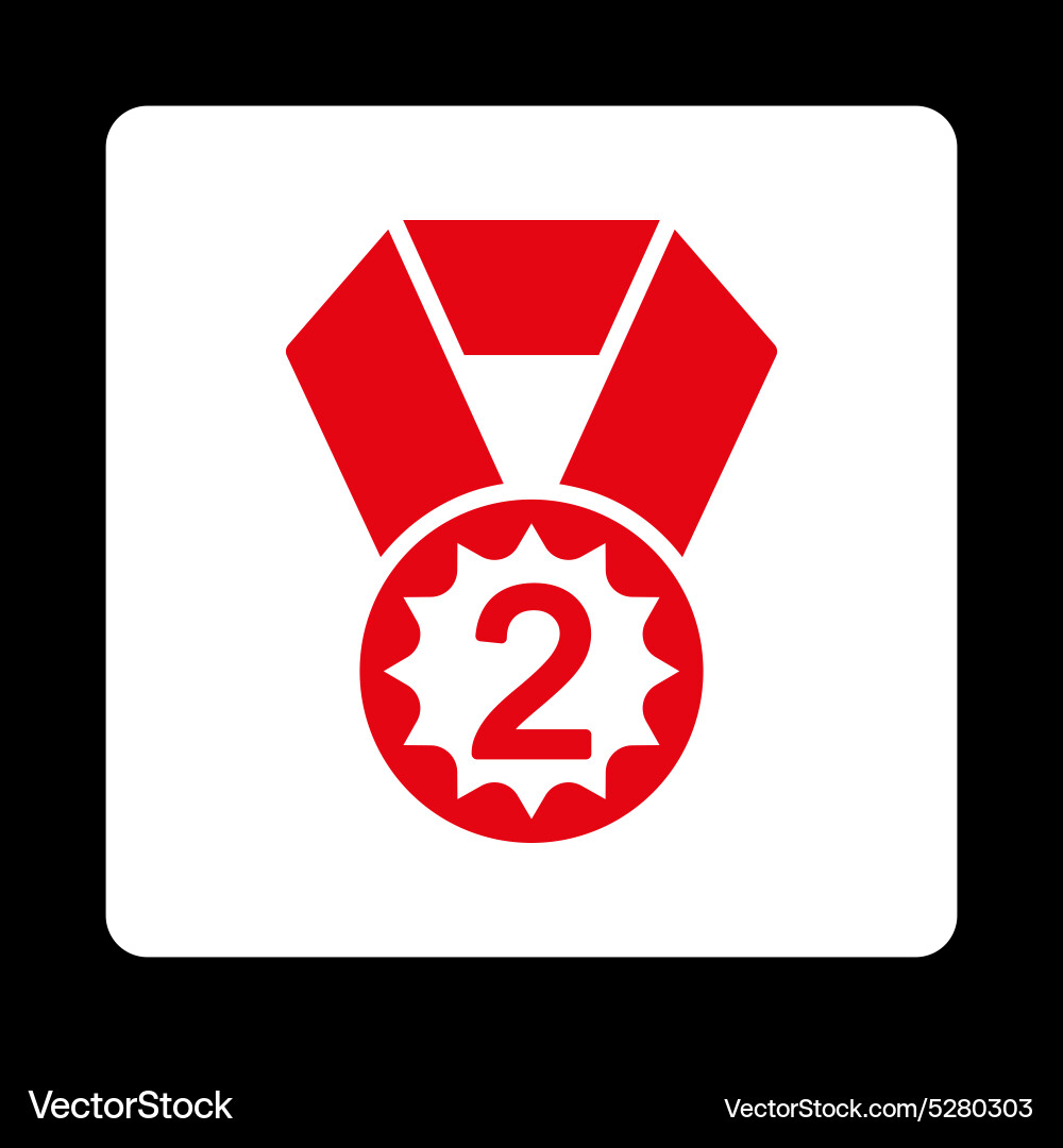 Second place icon from award buttons overcolor set vector image