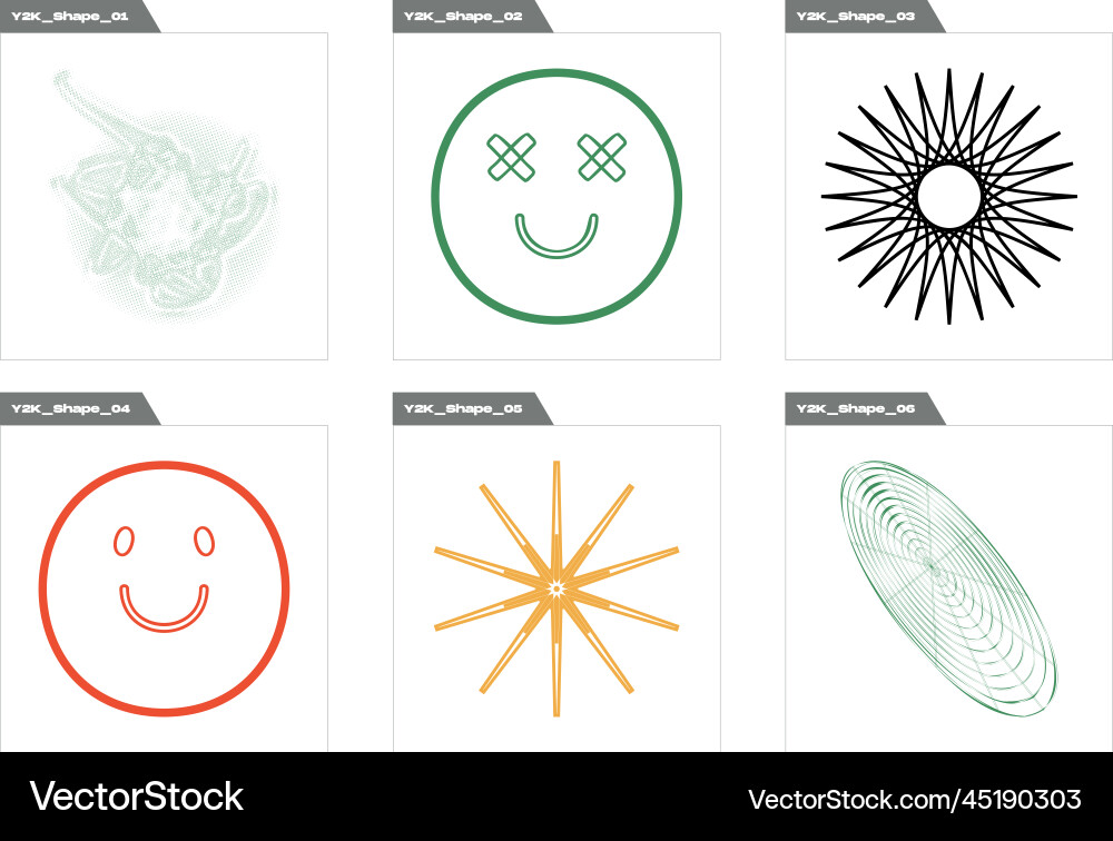 Set of y2k style objects big Set of y2k style objects big Vector Image