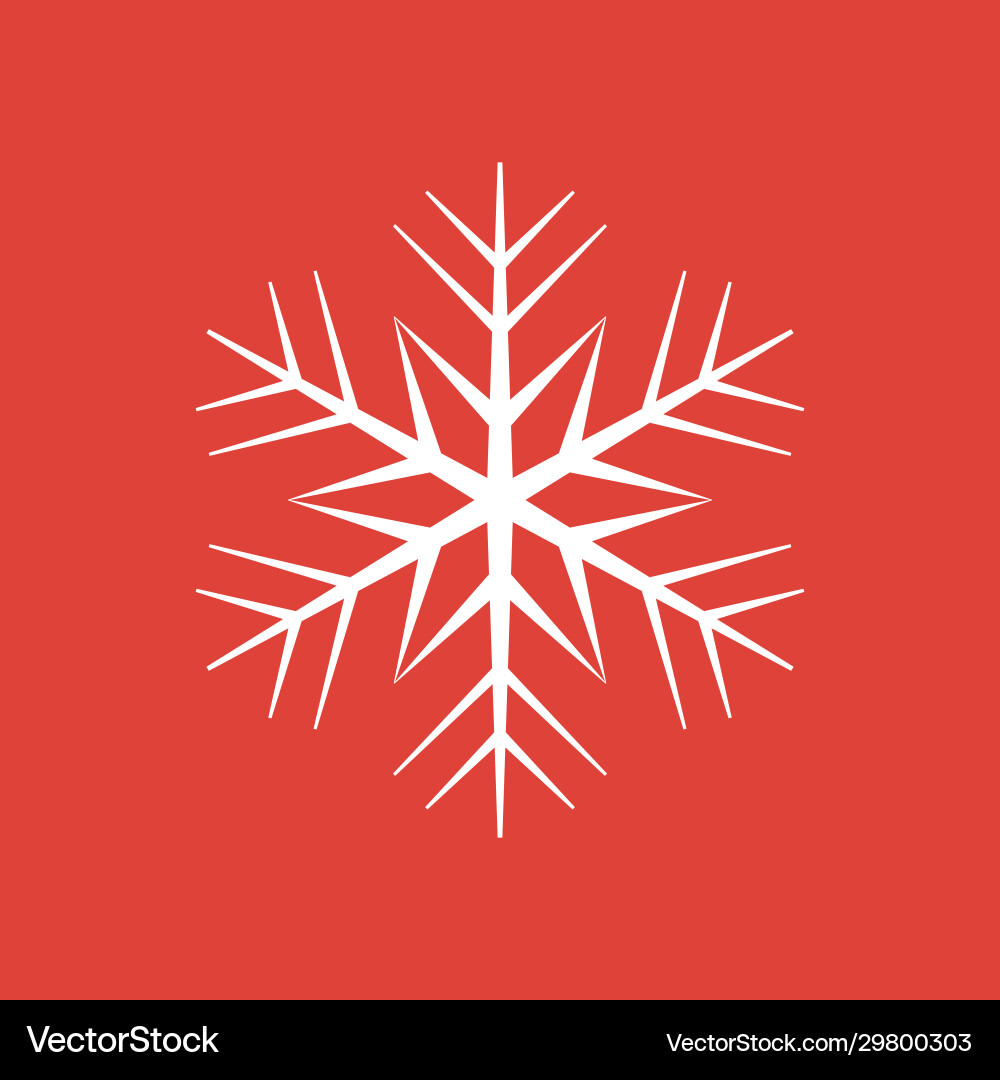 Snowflake icon isolated on red background Snowflake icon isolated on red background vector image