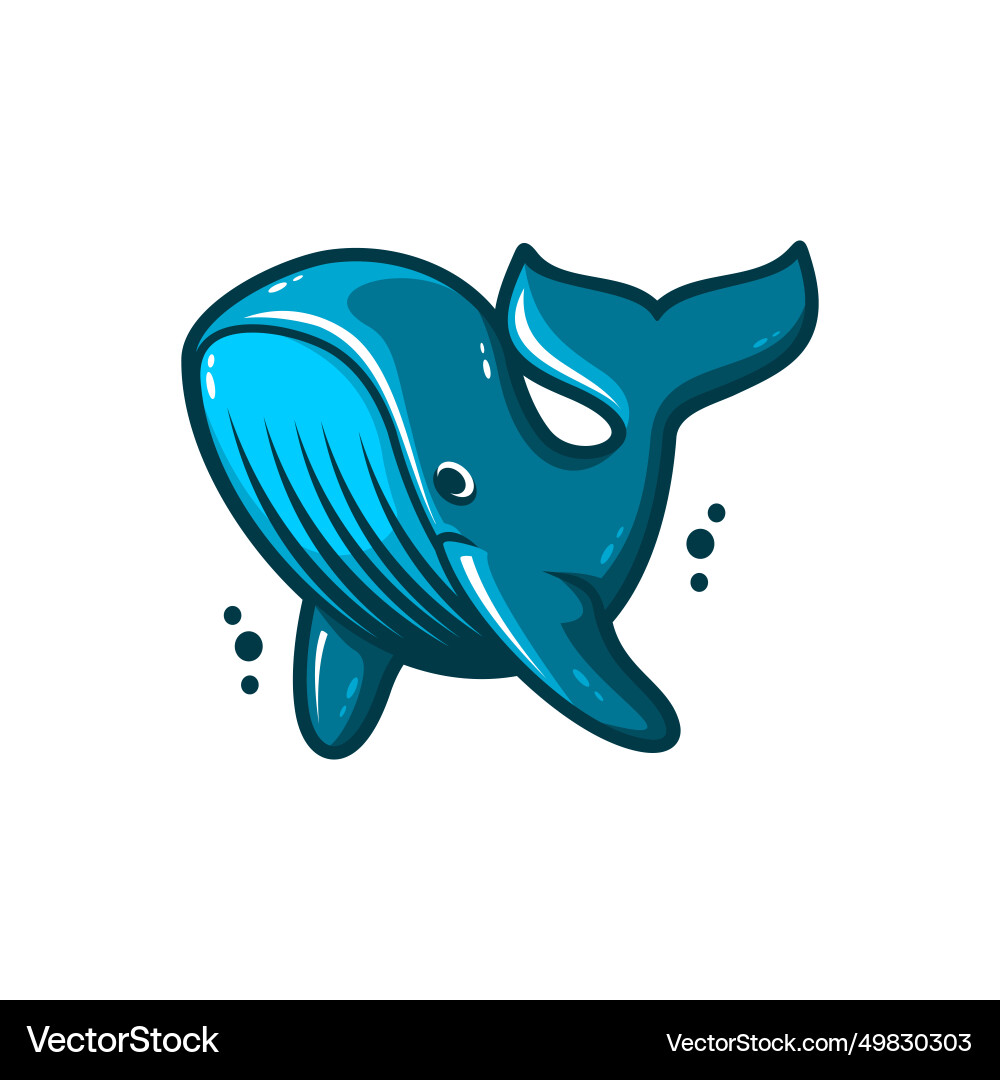 Whale blue Royalty Free Vector Image - VectorStock