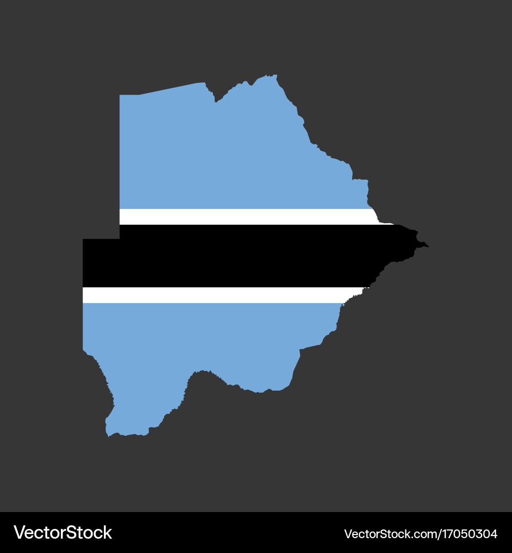 Botswana flag and map vector image