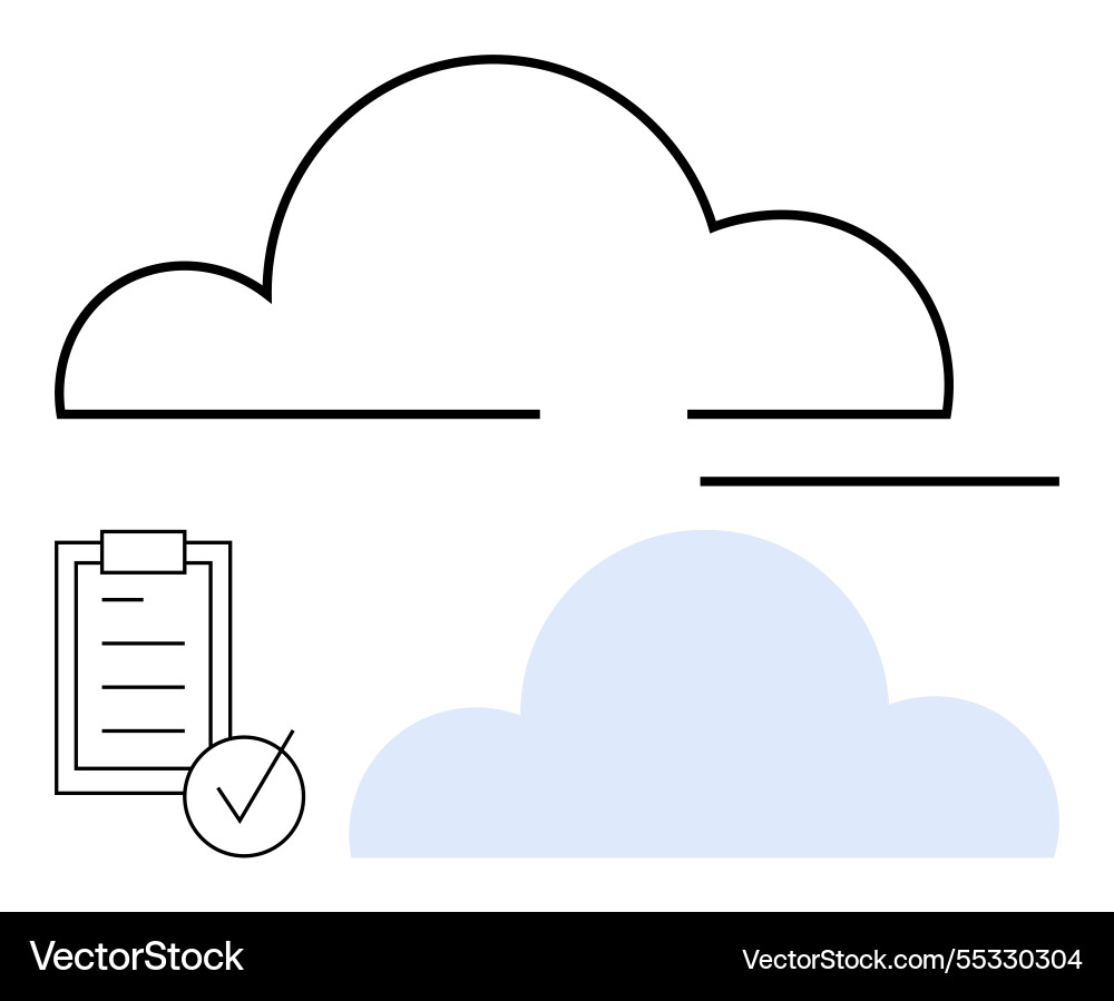 Cloud storage concept with checklist highlighting Vector Image