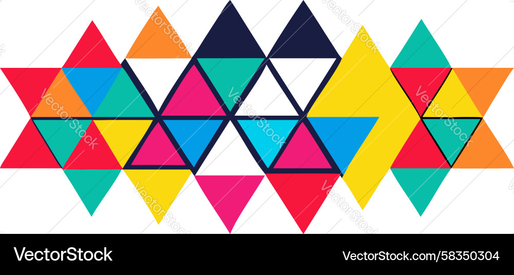 Colorful Triangular Gradient Pattern Vector Image