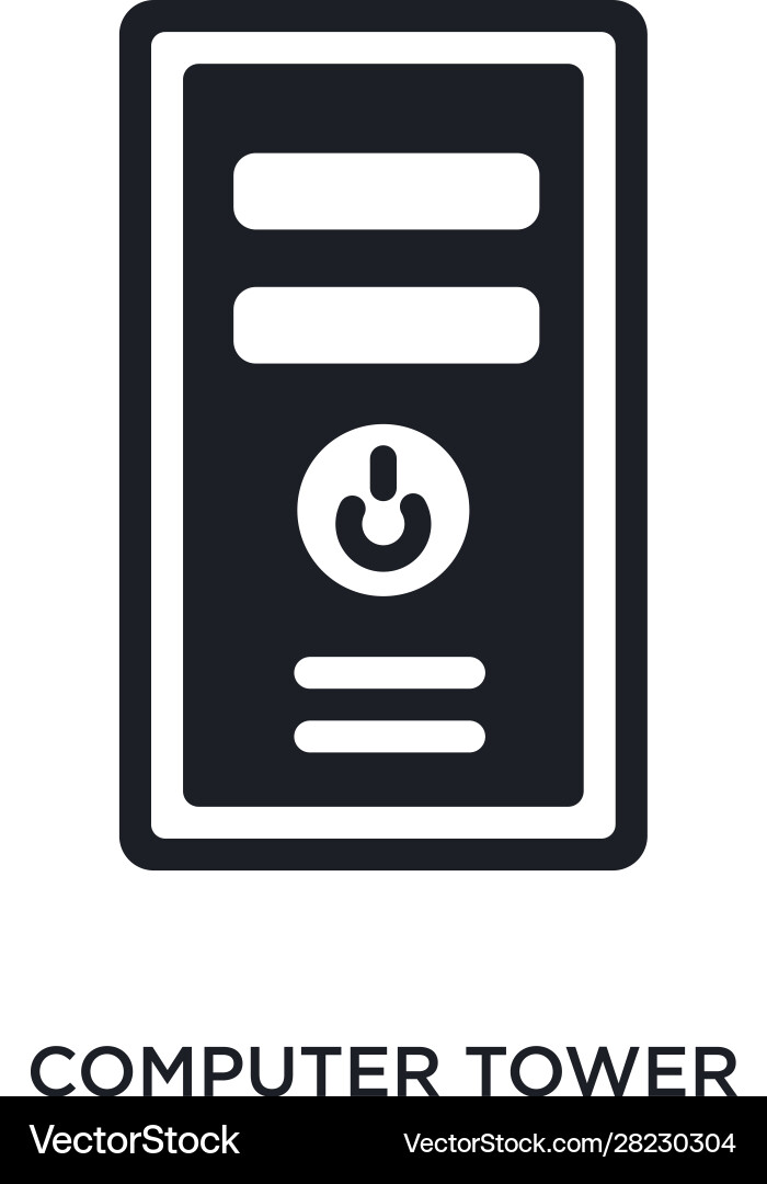 Computer tower isolated icon simple element from vector image