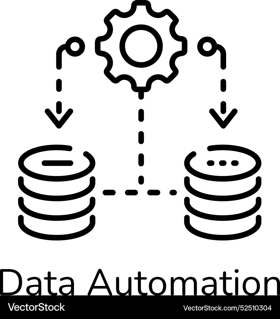Data automation vector image