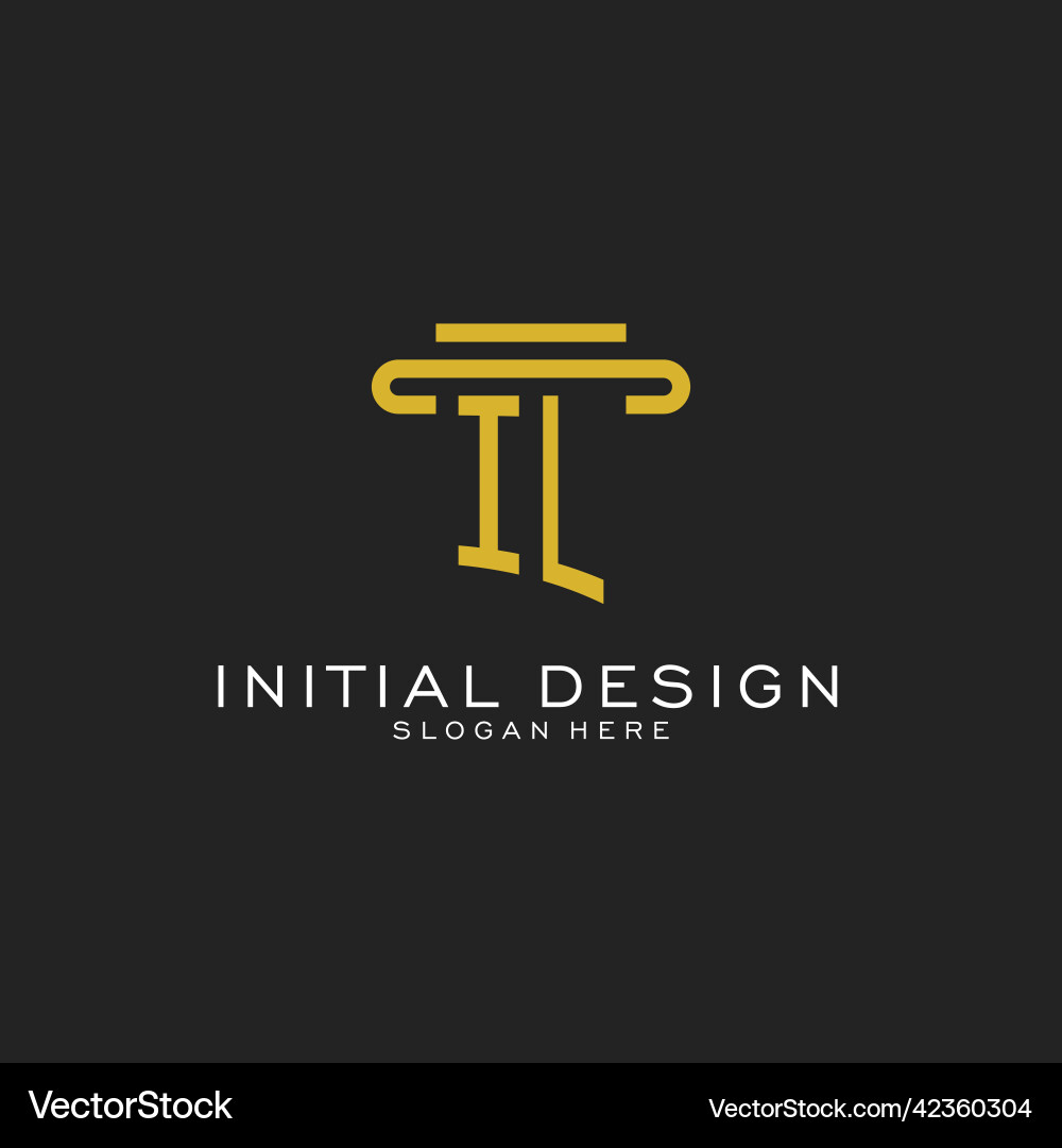 Il initial logo with simple pillar style design Il initial logo with simple pillar style design Vector Image
