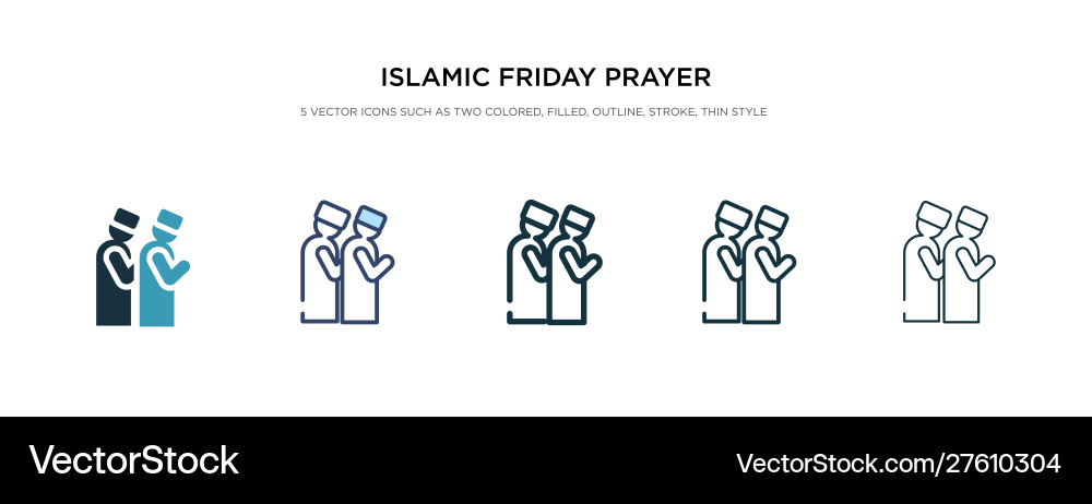 Islamic friday prayer icon in different style Vector Image