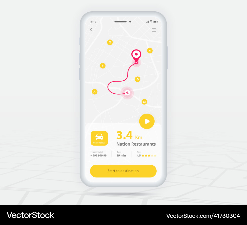 Karte gps Navigation App ux ui concept mobile Karte gps Navigation App ux ui concept mobile vektorbild