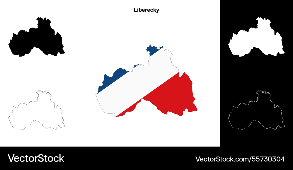 Liberecky outline map Vector Image