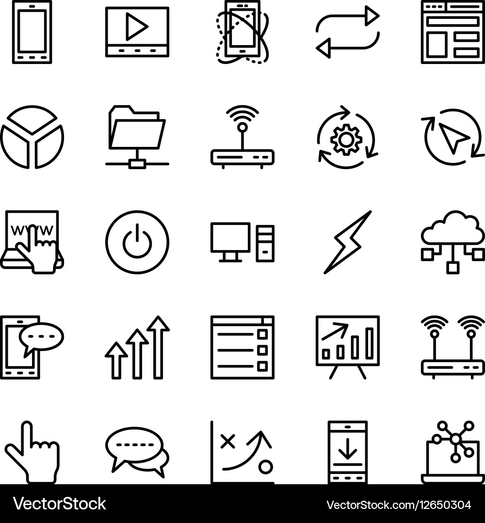 Marketing & SEO Icon Set Vector Image
