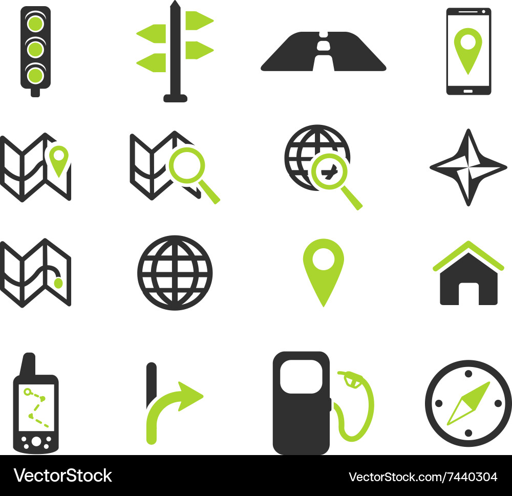 Navigation simply icons vector image