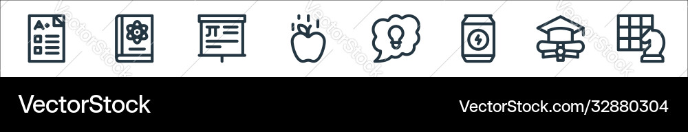 Nerd line icons linear set quality Nerd line icons linear set quality vector image
