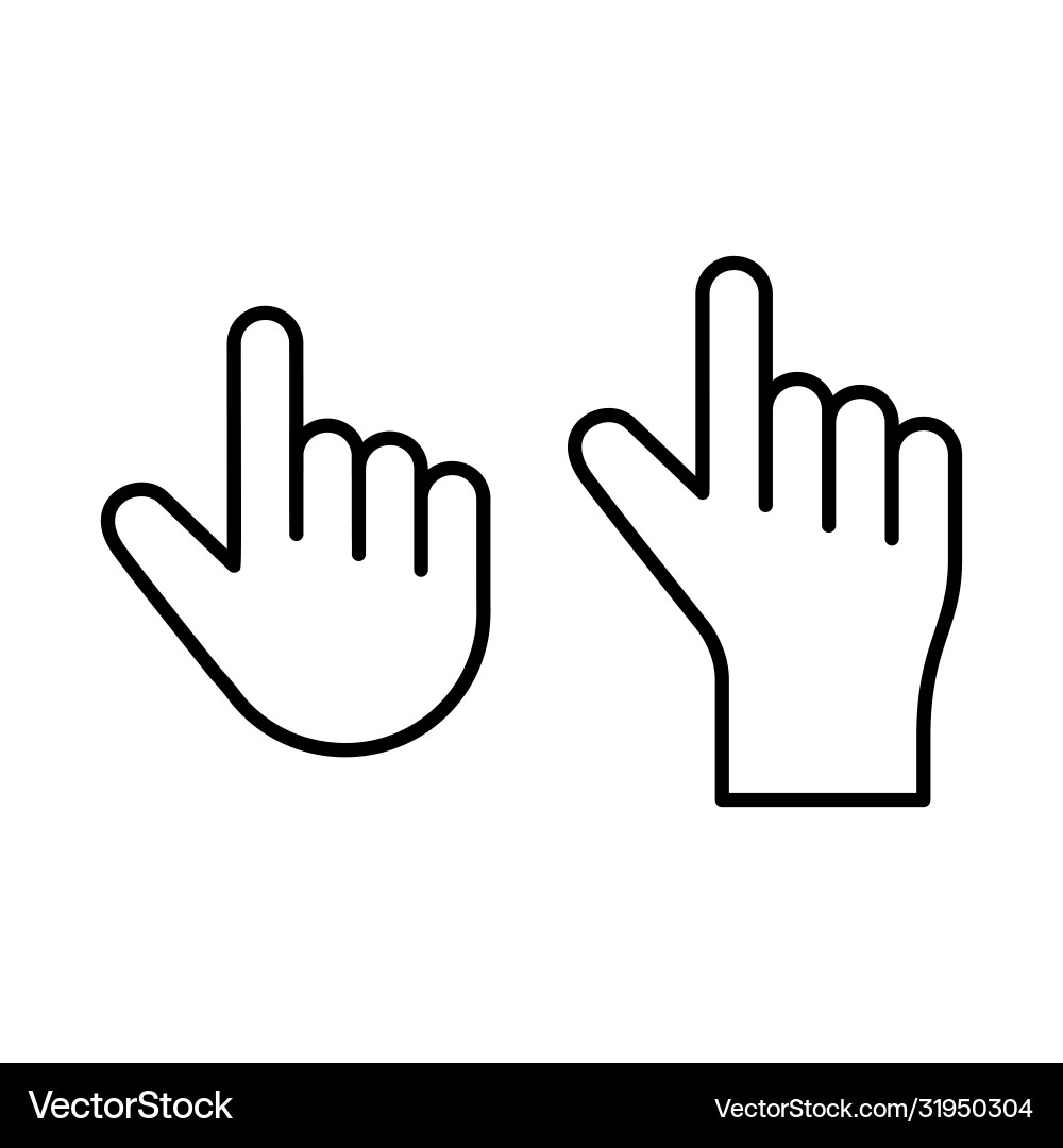 Palm with index finger two different hand set Vector Image