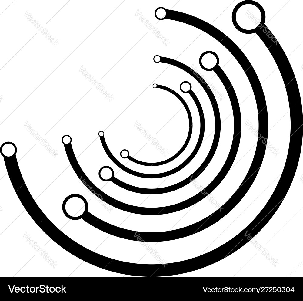 Plexus wire-frame radial circles with nodes Plexus wire-frame radial circles with nodes Vector Image